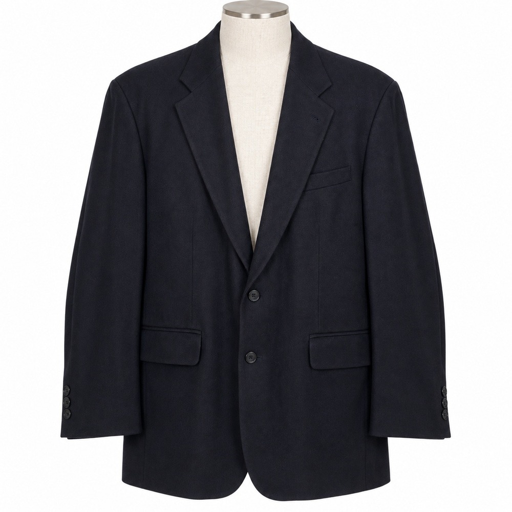 Oscar de la Renta Mens 44R Navy Cashmere Wool Tweed Blazer Old Money